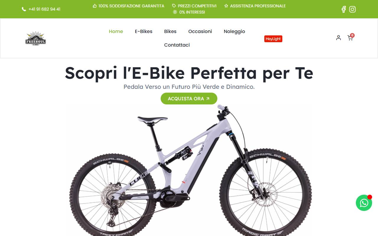 Anteprima del sito: E-BIKE FREESOUL SAGL