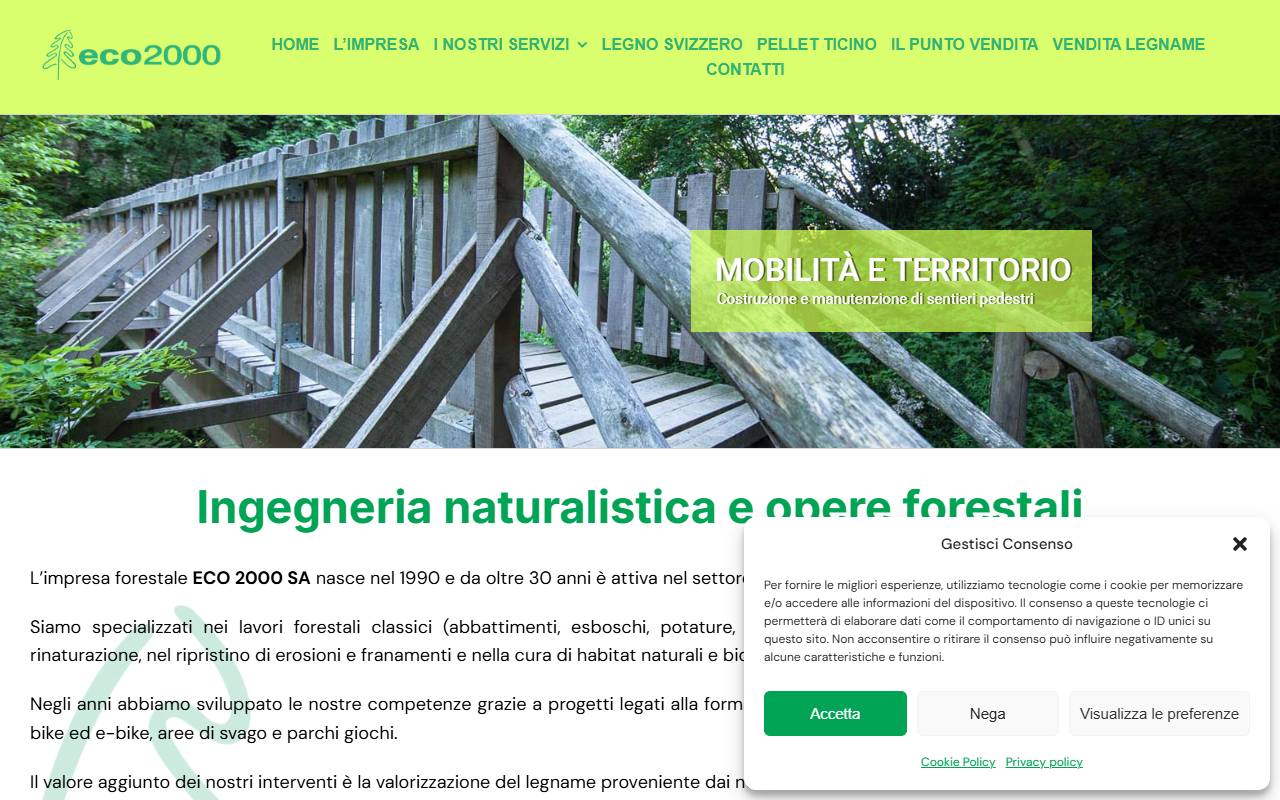 Anteprima del sito: Eco 2000 SA, Succursale di Lugano