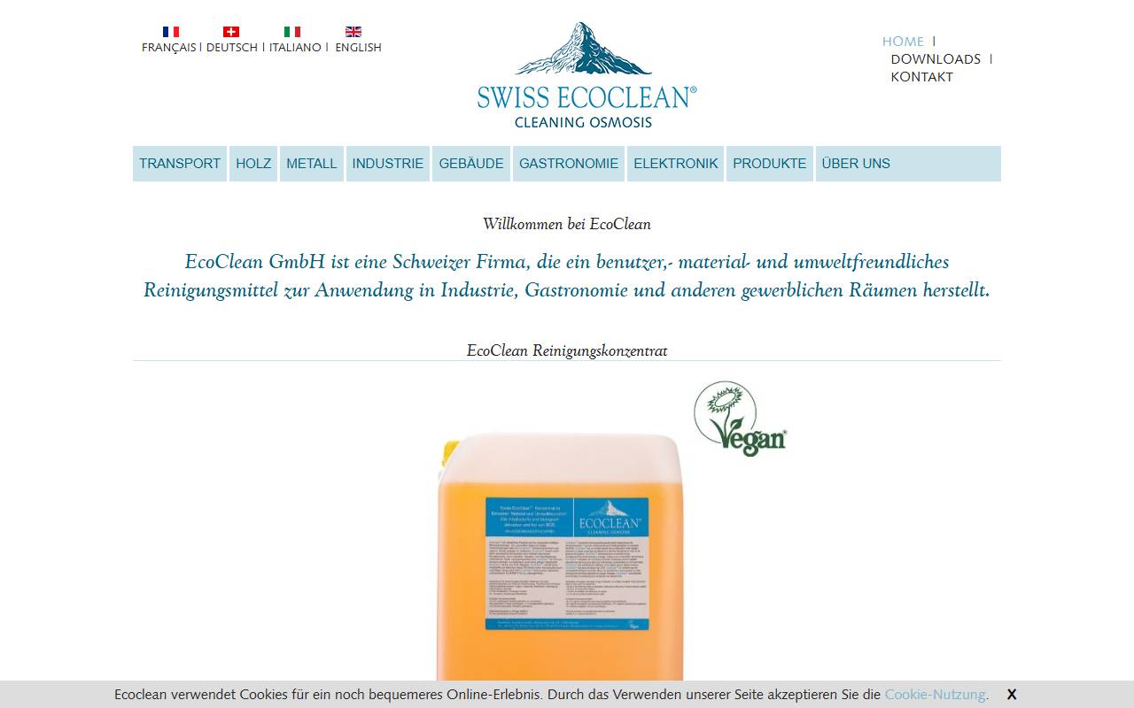 Anteprima del sito: ECOCLEAN 2000 SA