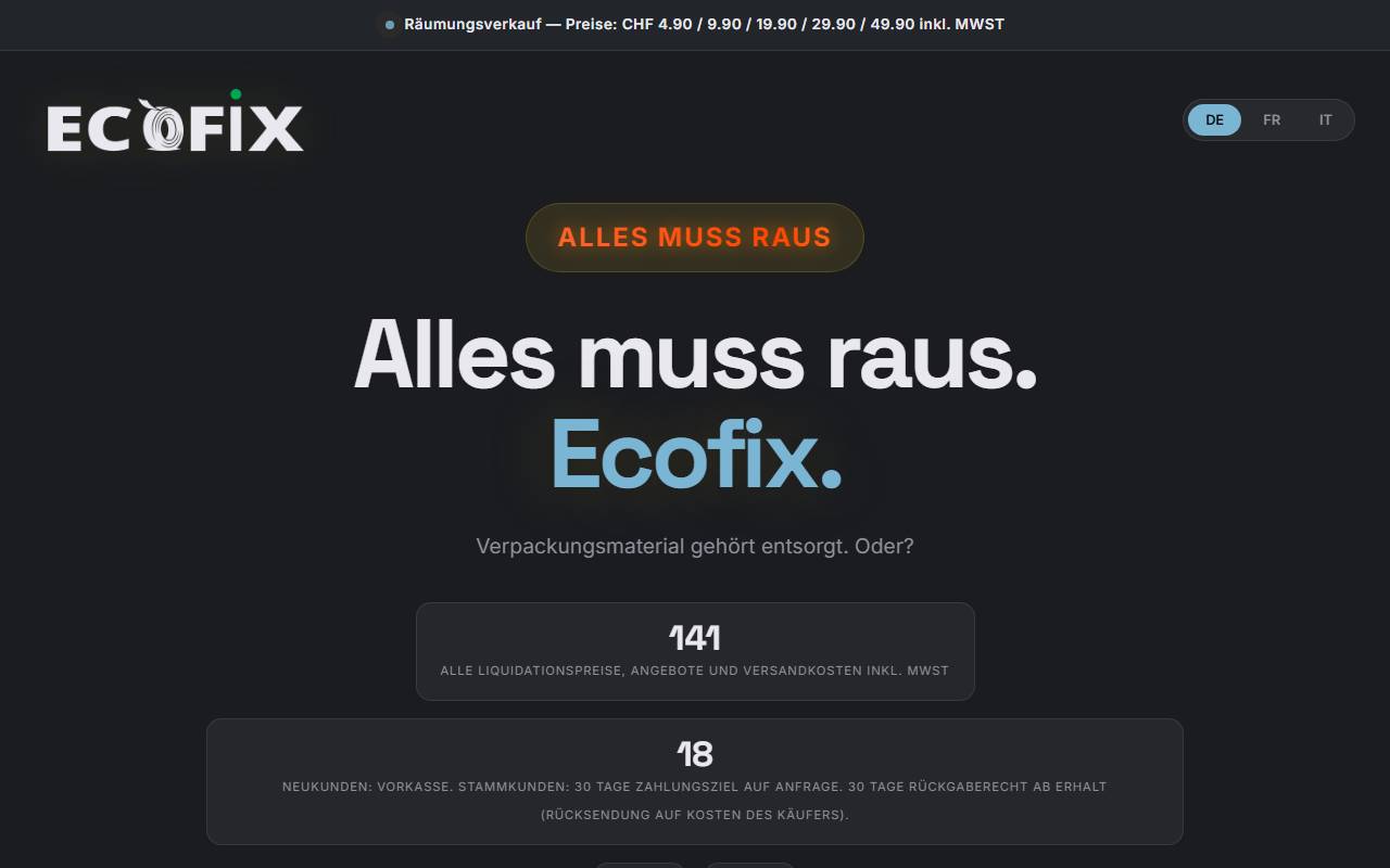 Anteprima del sito: Ecofix di G. Rossier