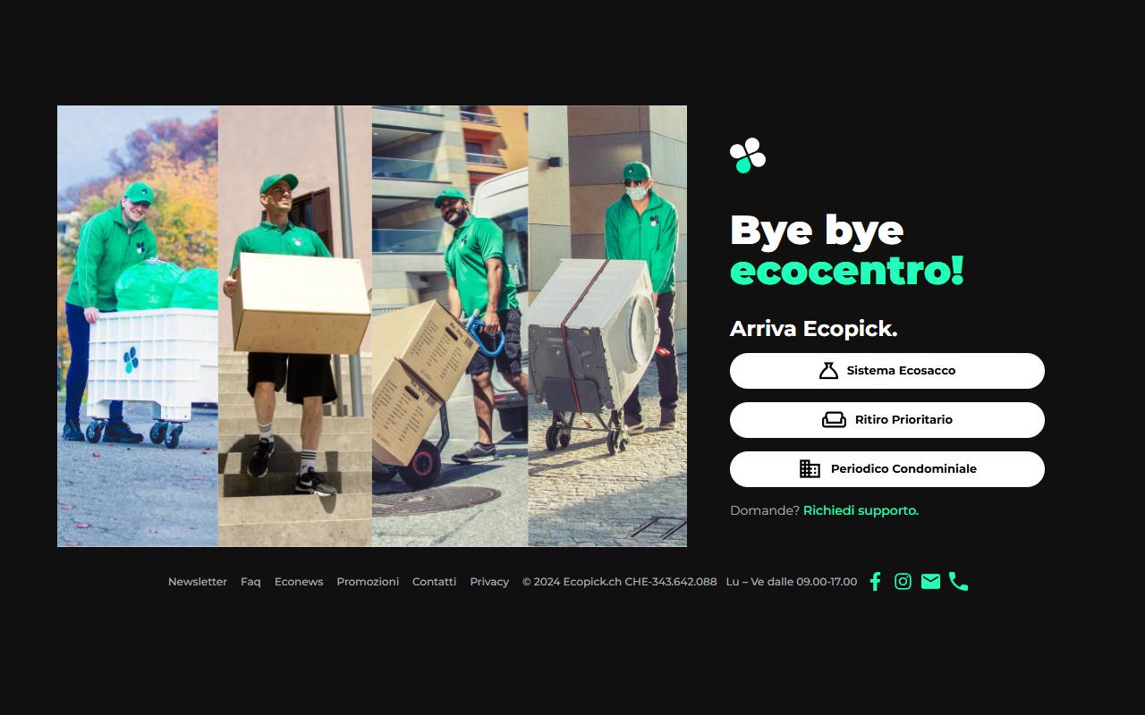 Anteprima del sito: ecopick.ch di Dabic