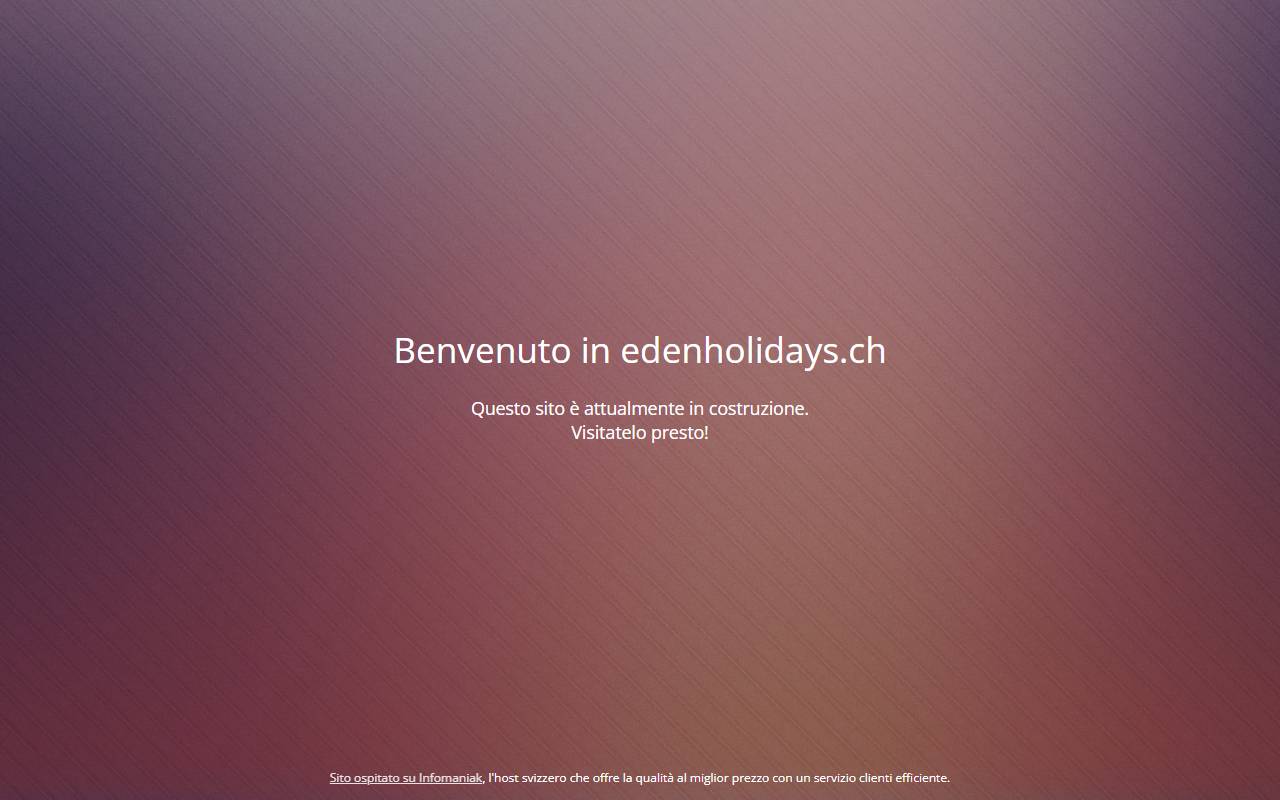 Anteprima del sito: EDEN Holidays Sagl