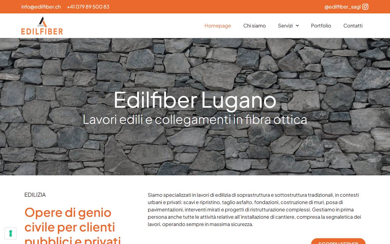 Anteprima del sito: Edilfiber Sagl