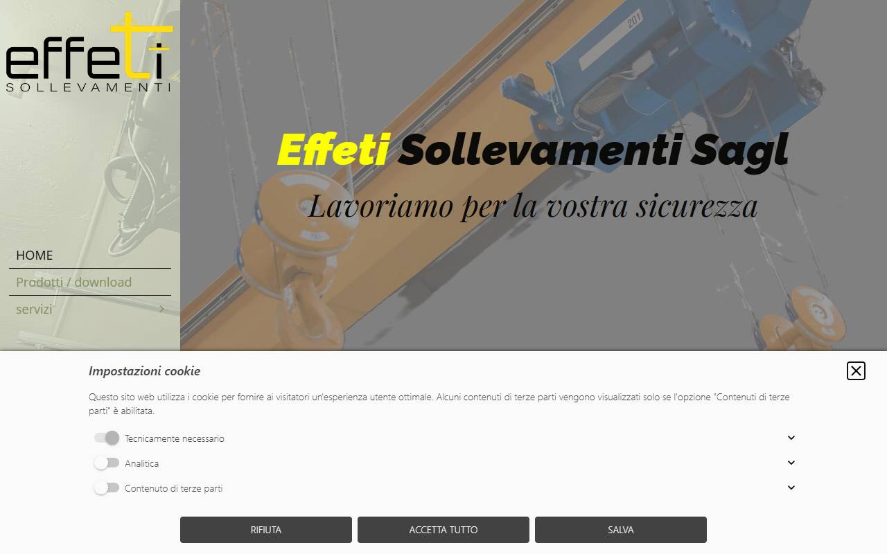 Anteprima del sito: EFFETI Sollevamenti SAGL