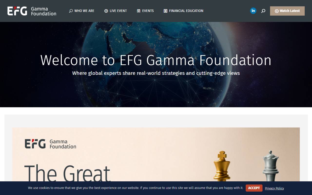 Anteprima del sito: EFG GAMMA Foundation
