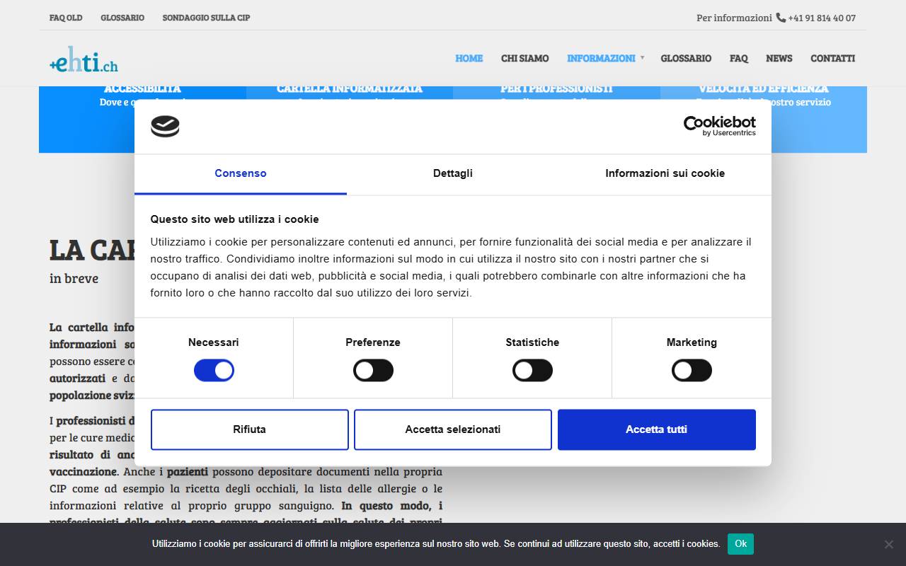 Anteprima del sito: Associazione e-Health Ticino
