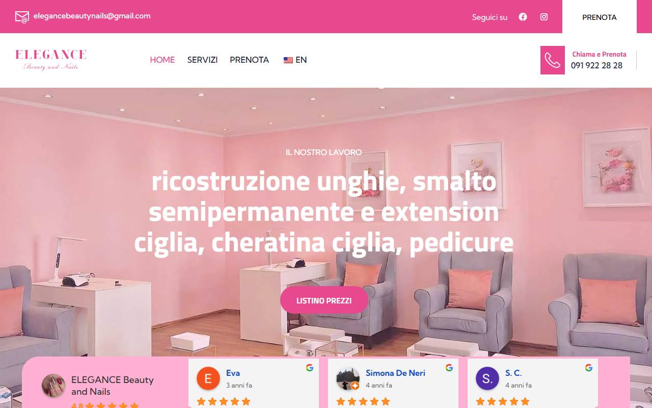 Anteprima del sito: ELEGANCE BEAUTY AND NAILS DI E. PIRES PINTO