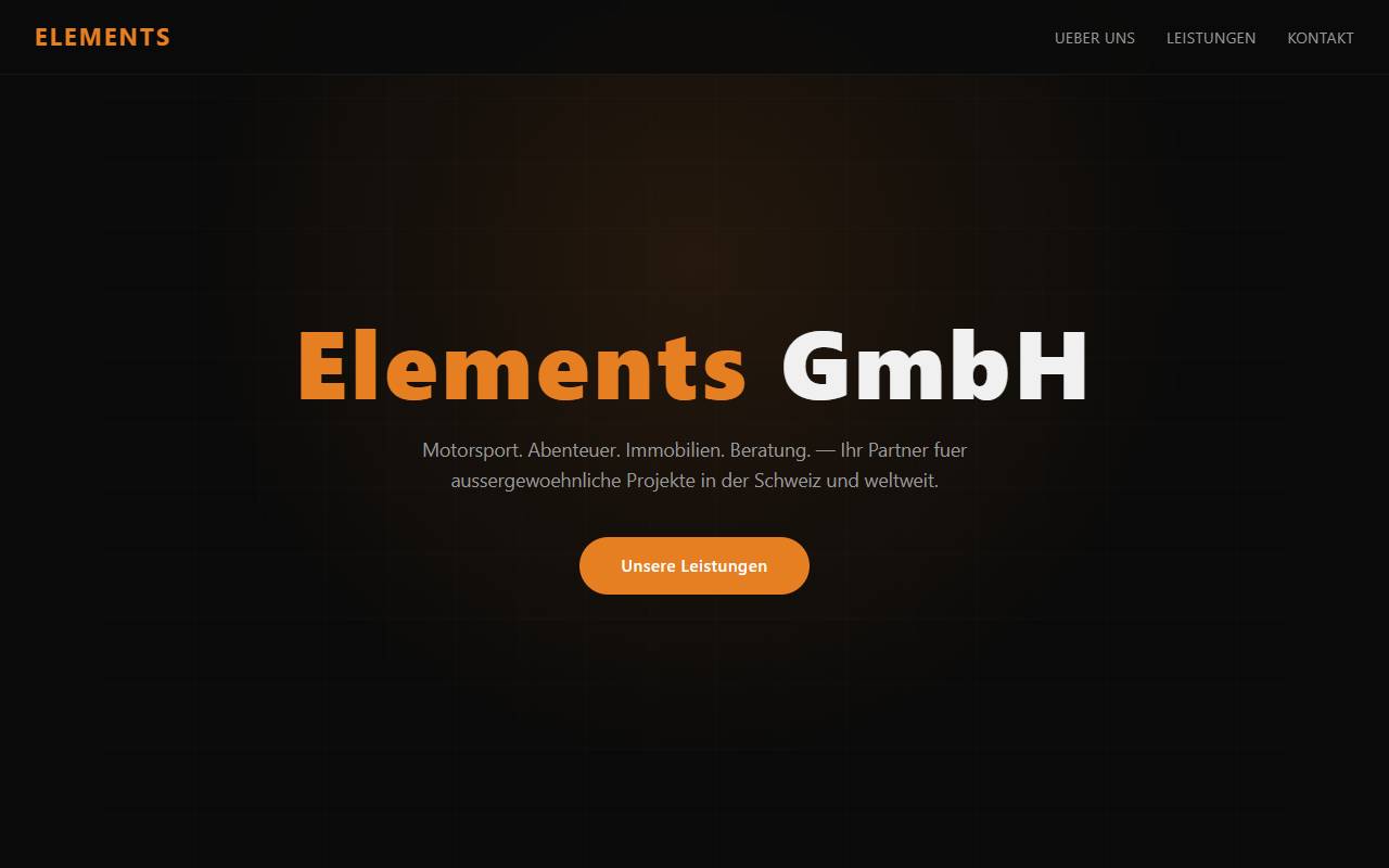 Anteprima del sito: Elements Workshop Sagl