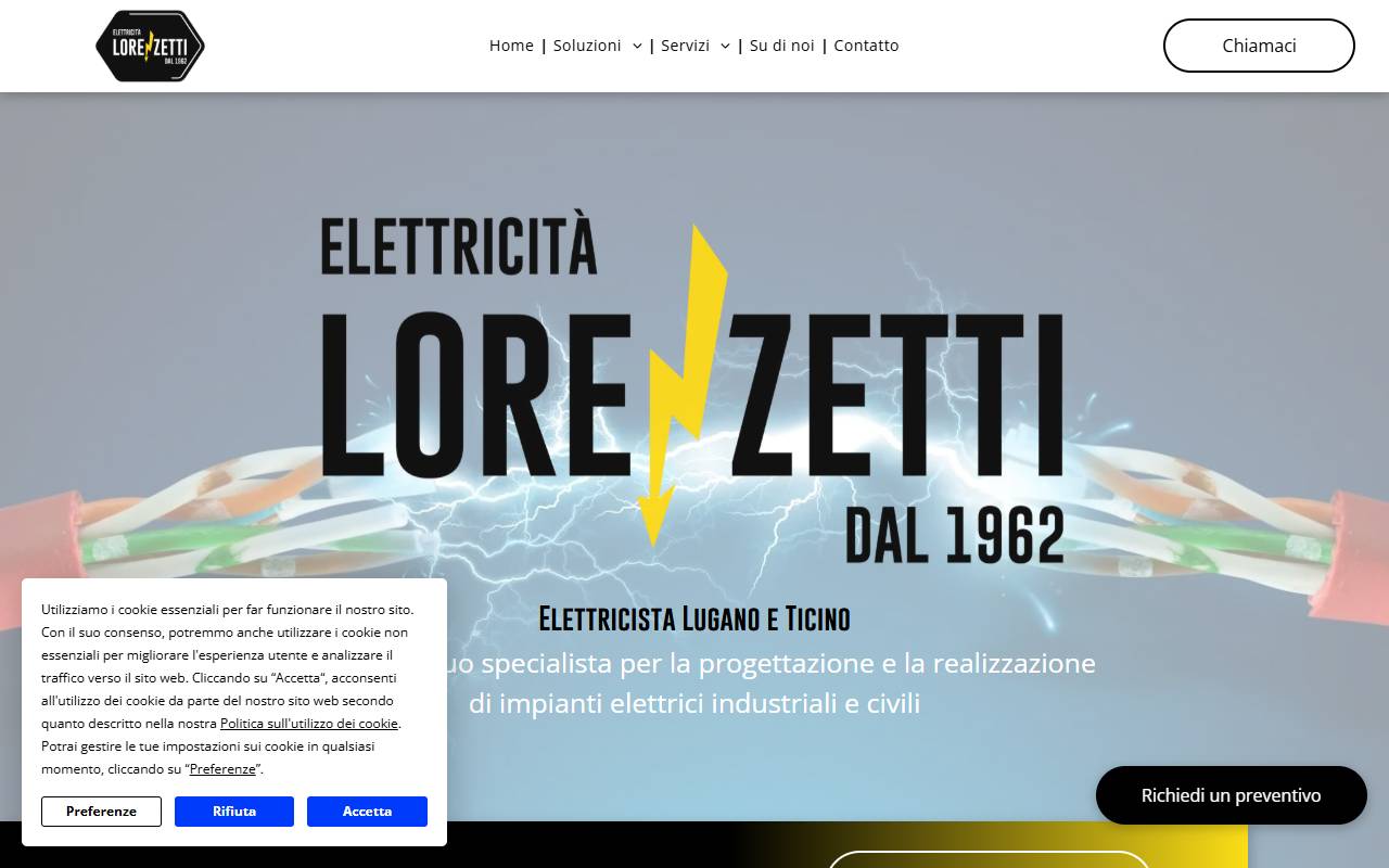Anteprima del sito: Elettricità Lorenzetti SA
