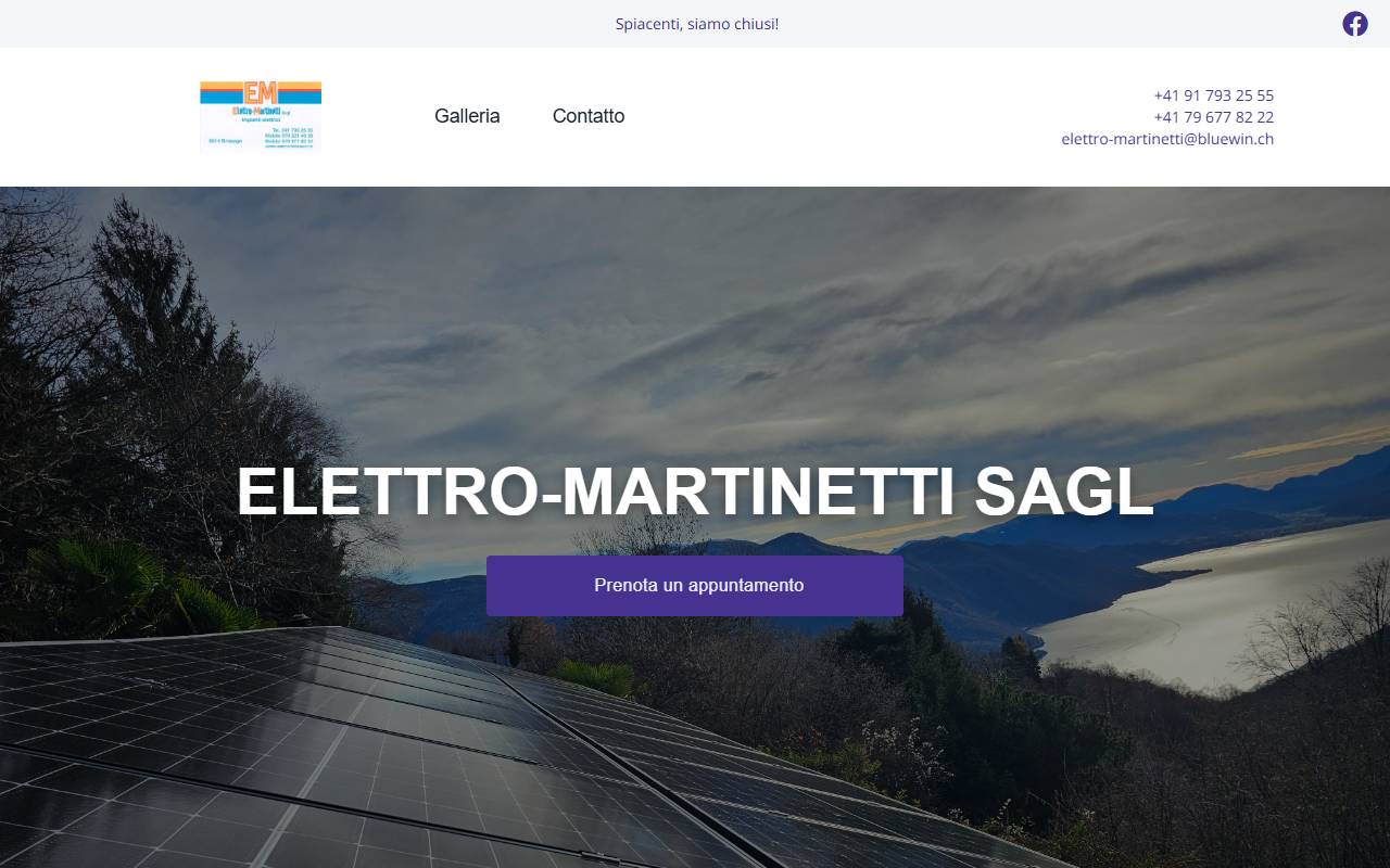 Anteprima del sito: Elettro-Martinetti Sagl