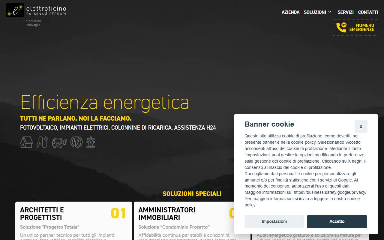Anteprima del sito: S&F Elettroticino SA