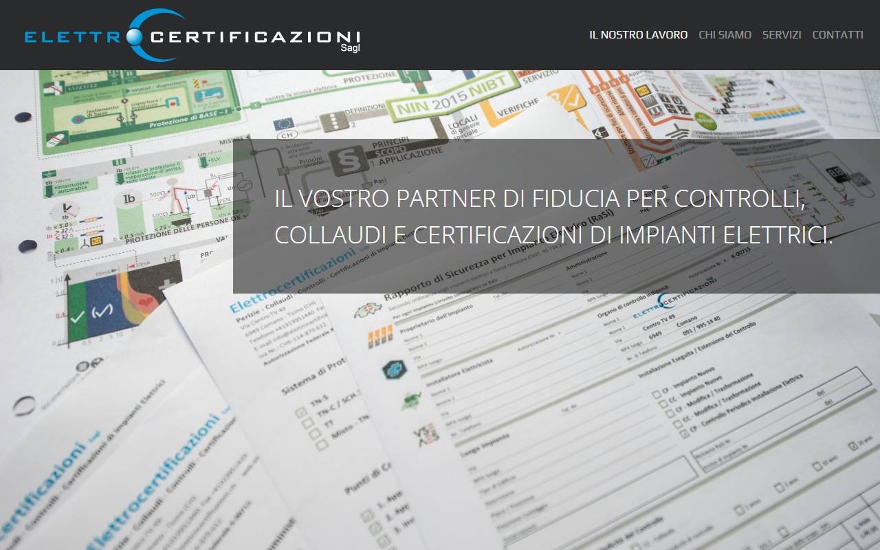 Anteprima del sito: ELETTROCERTIFICAZIONI SAGL