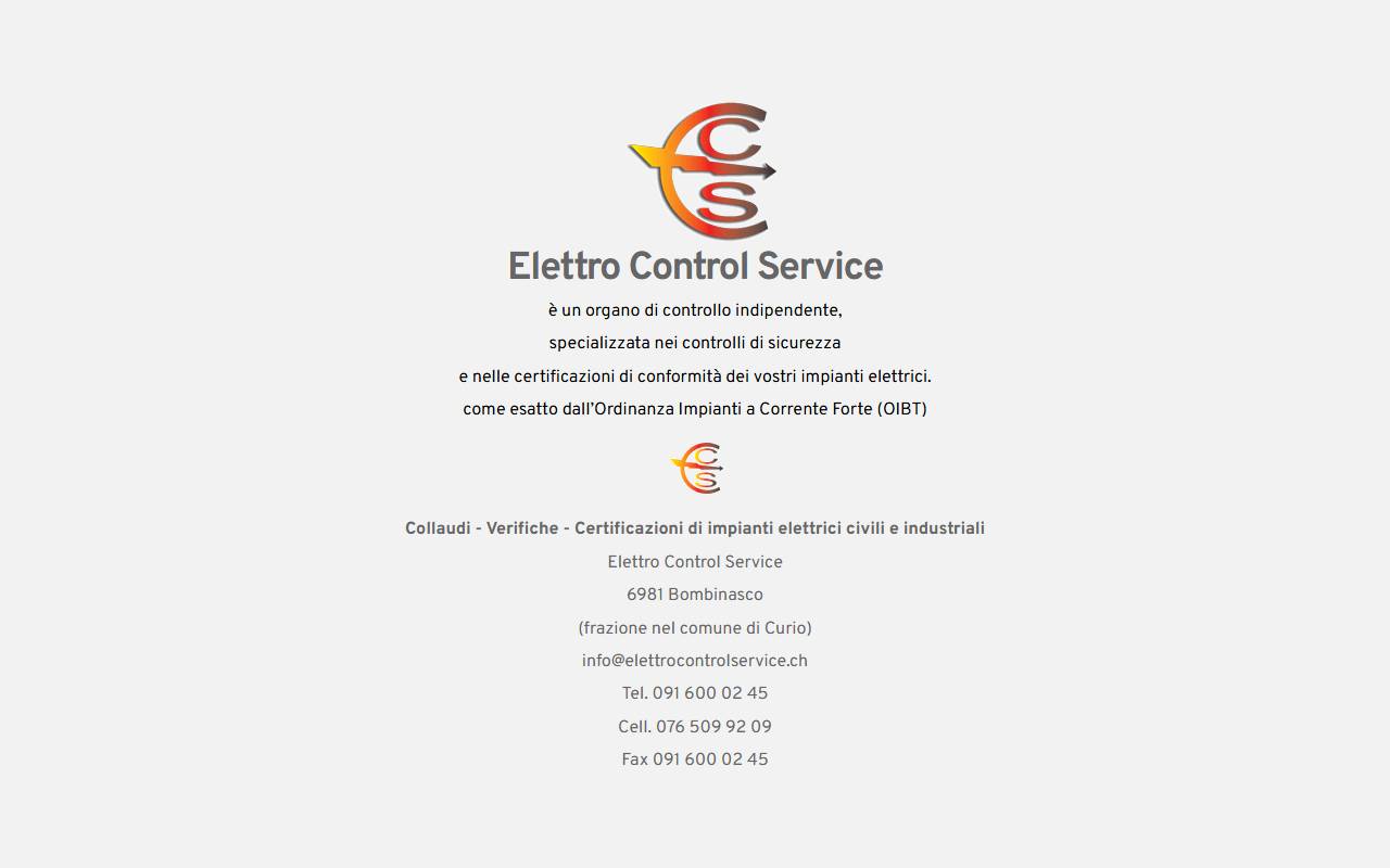 Anteprima del sito: Elettro Control Service di Fulvio Mora