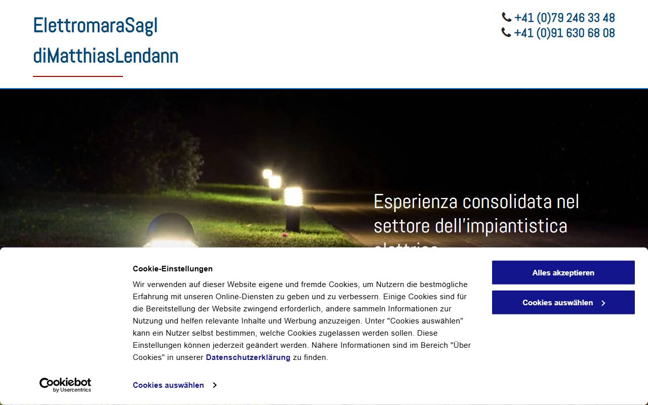 Anteprima del sito: ELETTROMARA Sagl