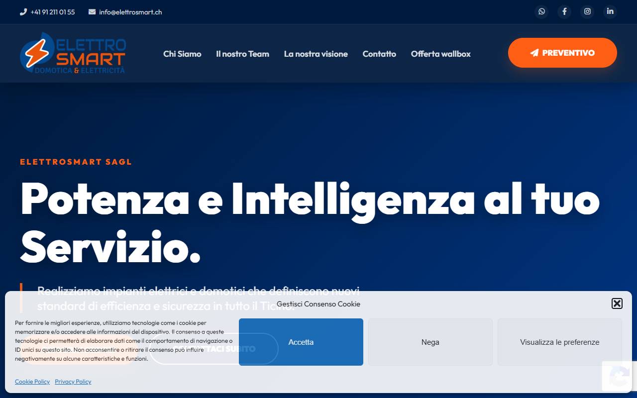 Anteprima del sito: Elettrosmart Sagl