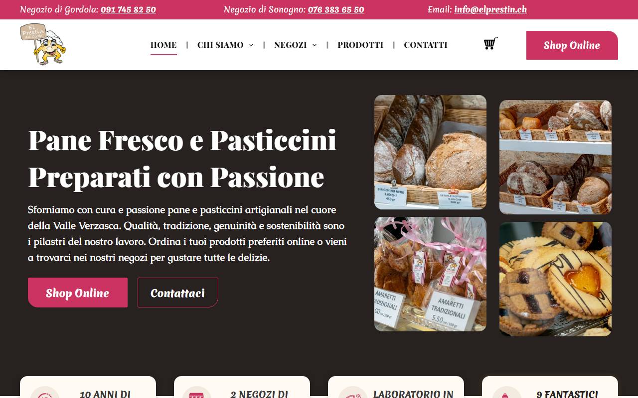 Anteprima del sito: El Prestin dal Corda SA