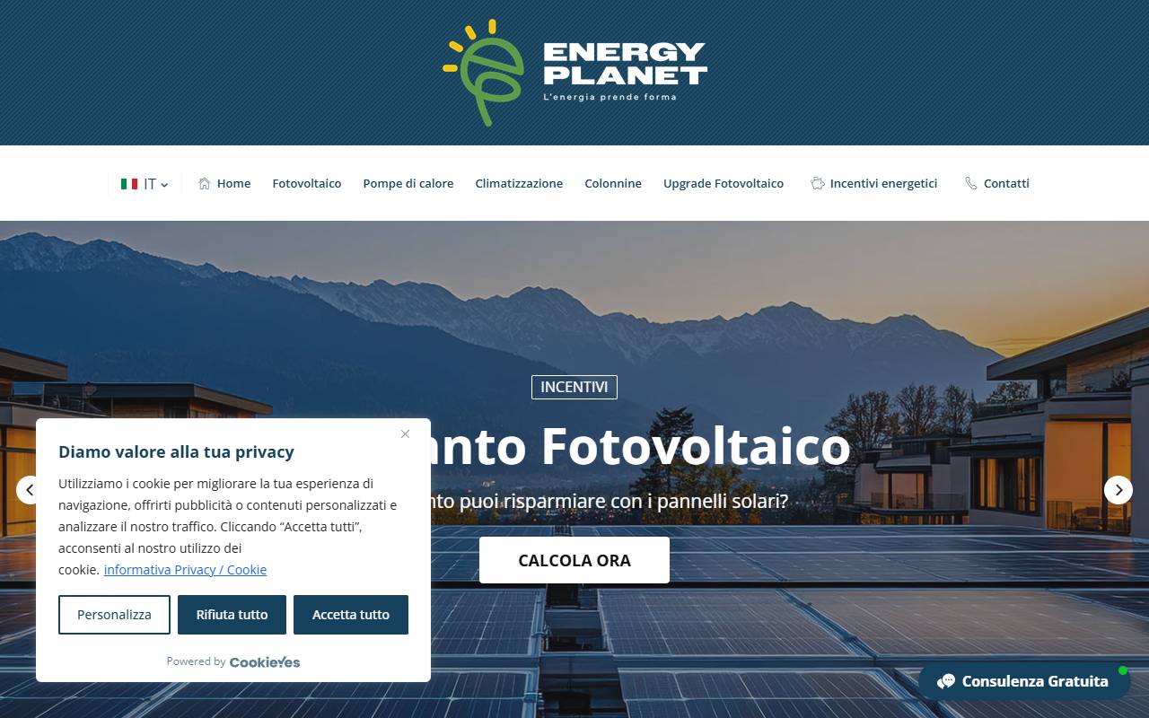 Anteprima del sito: Energy Planet SA