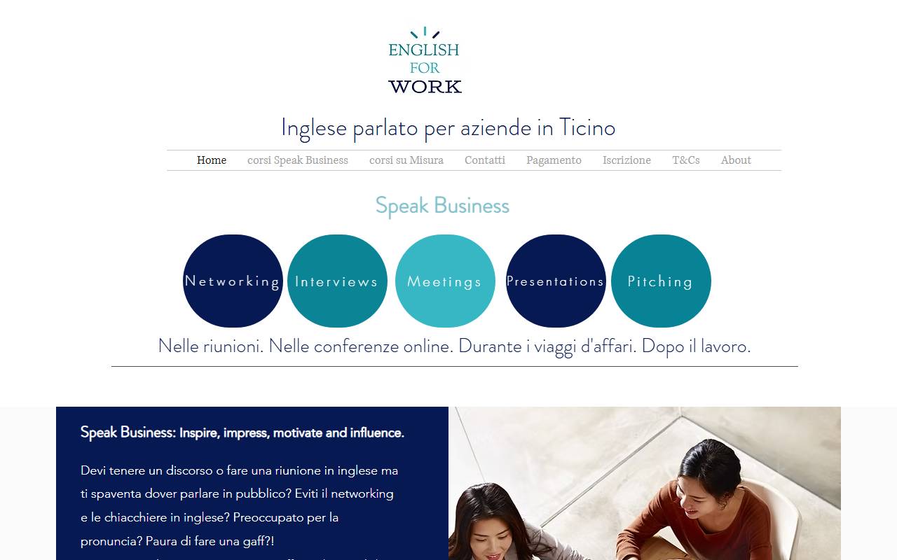 Anteprima del sito: ENGLISH FOR WORK, TITOLARE: MIRIAM KAEGI