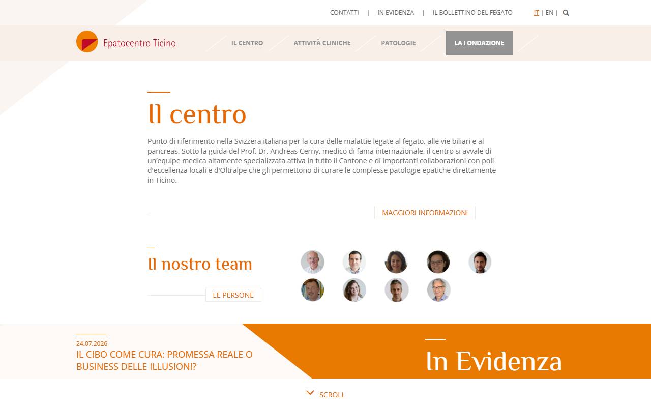 Anteprima del sito: Fondazione Epatocentro Ticino