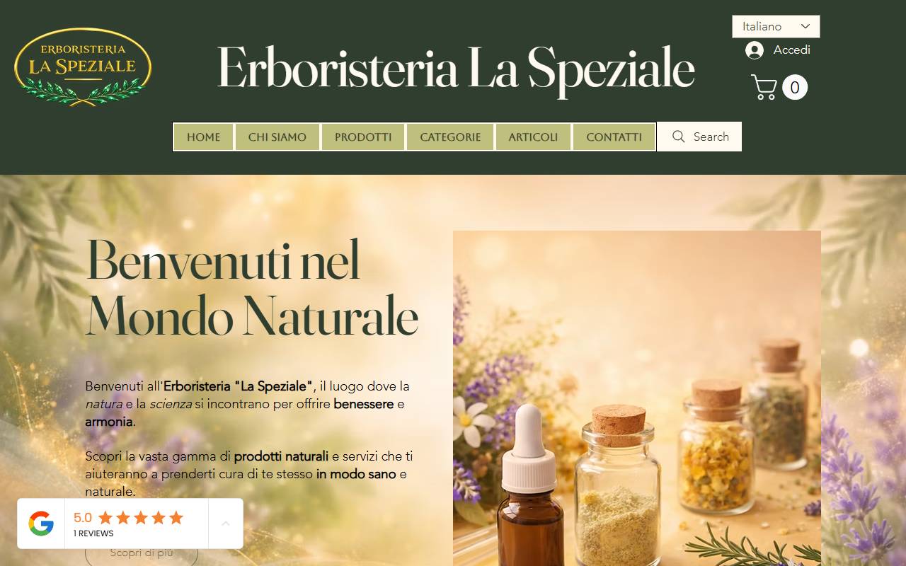 Anteprima del sito: ERBORISTERIA LA SPEZIALE di Cristina Luchian