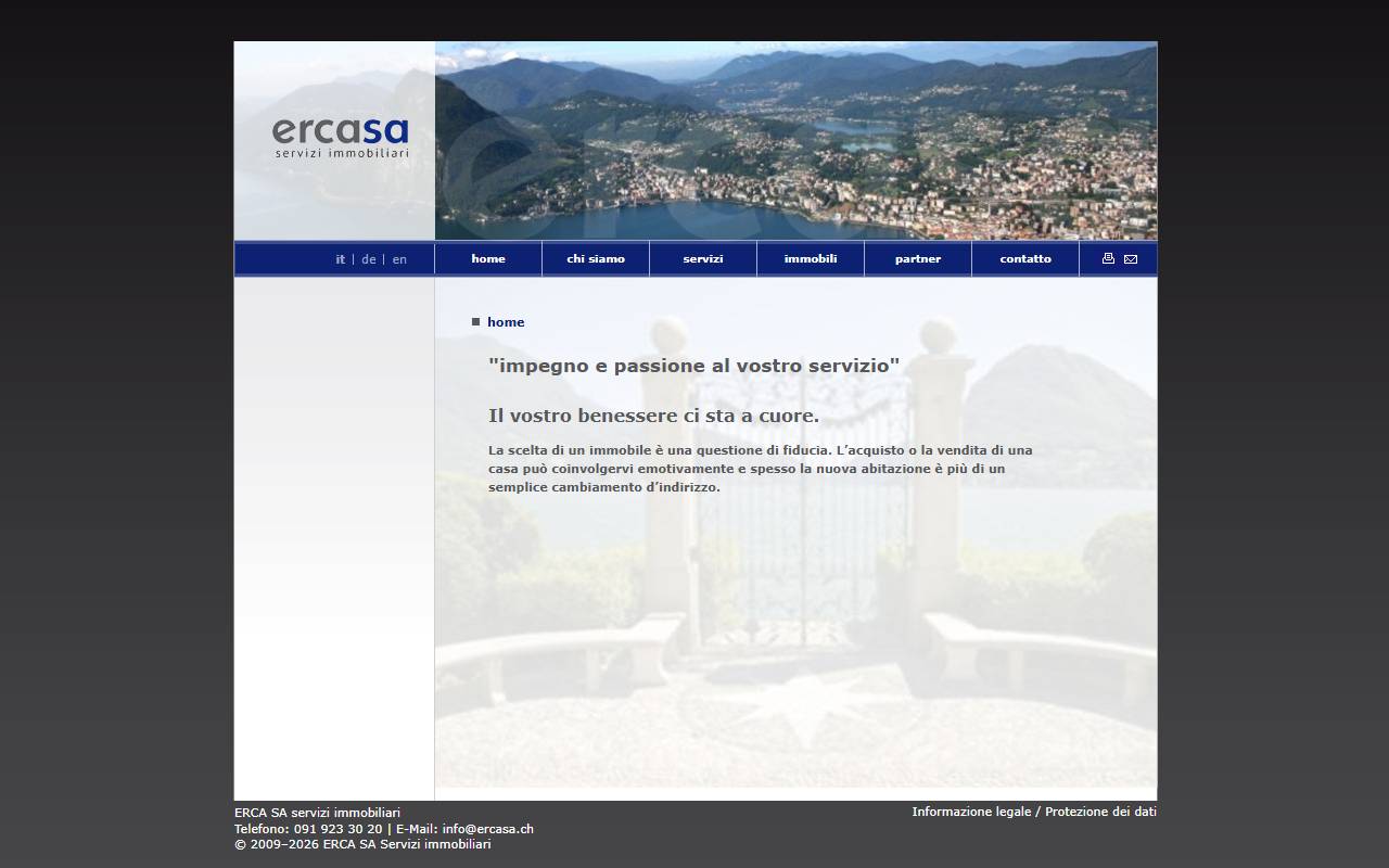 Anteprima del sito: ERCA SA servizi immobiliari
