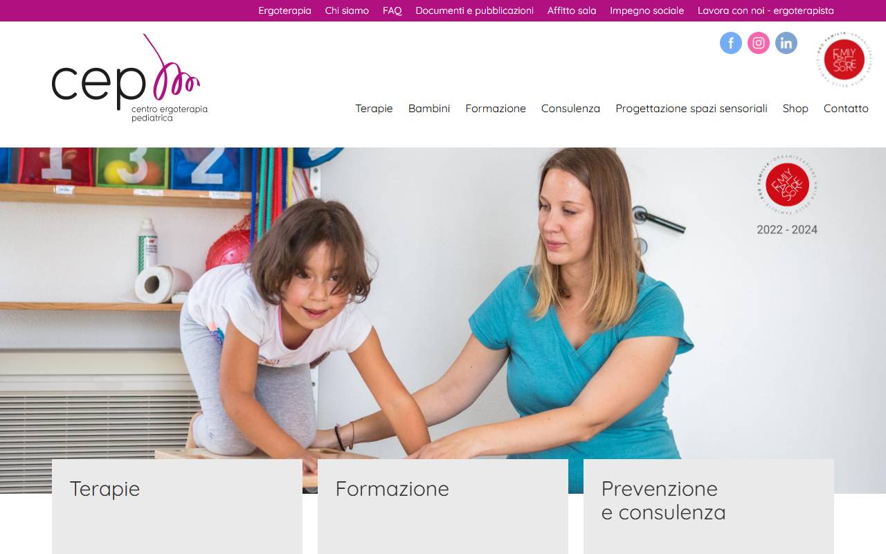 Anteprima del sito: Centro Ergoterapia Pediatrica CEP SA
