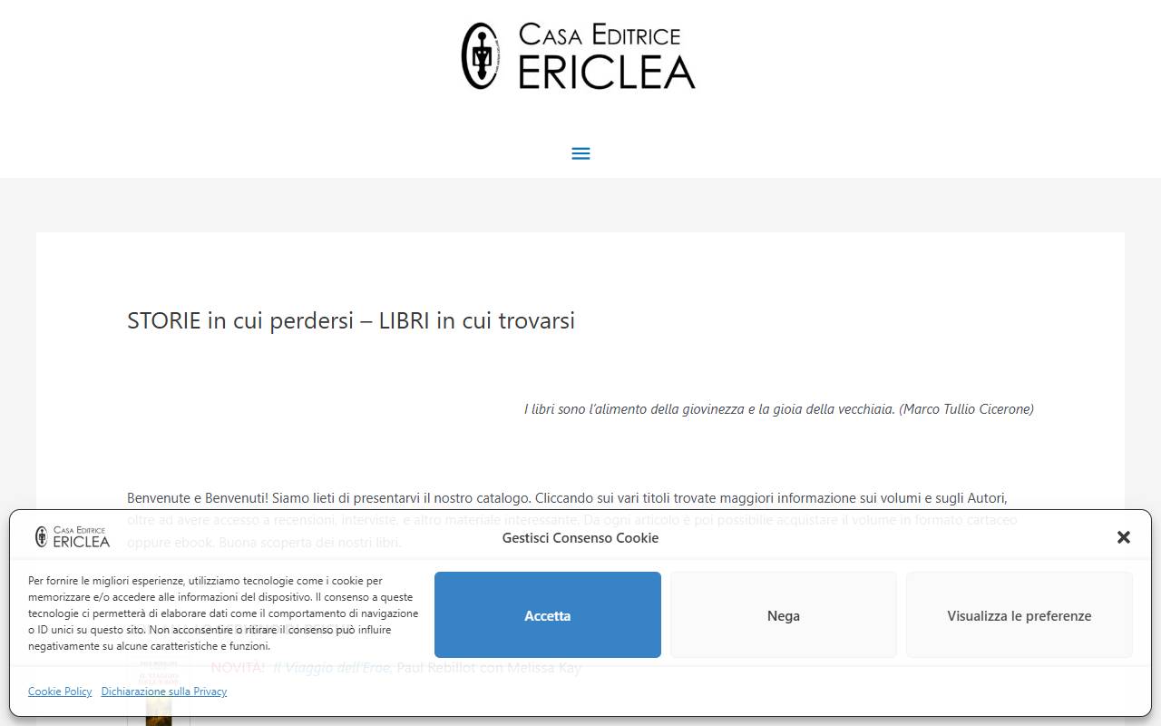 Anteprima del sito: Casa Editrice Ericlea di Andreas Barella