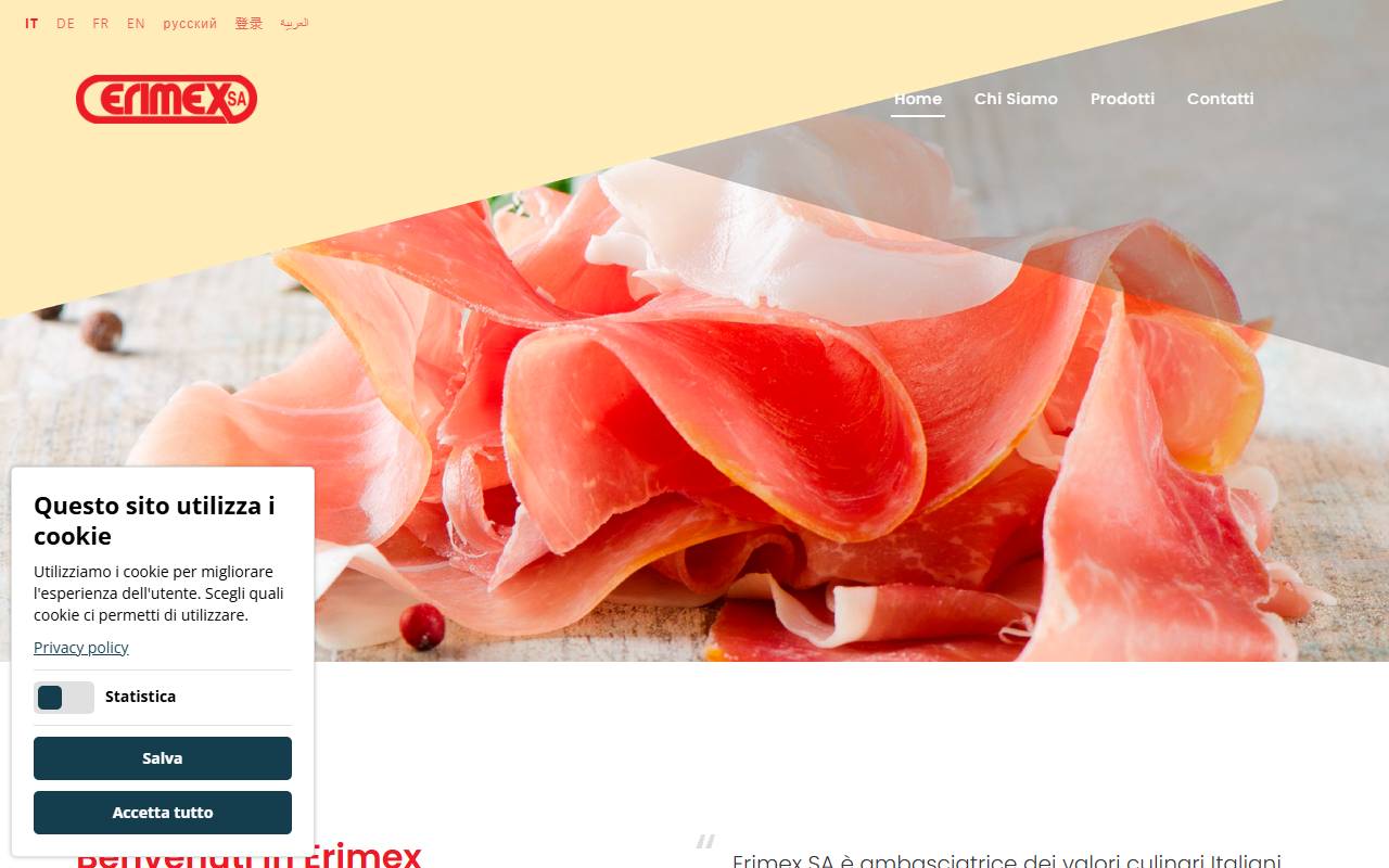 Anteprima del sito: Erimex SA