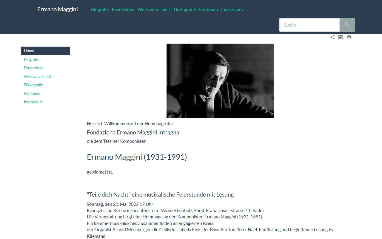 Anteprima del sito: Fondazione Ermano Maggini