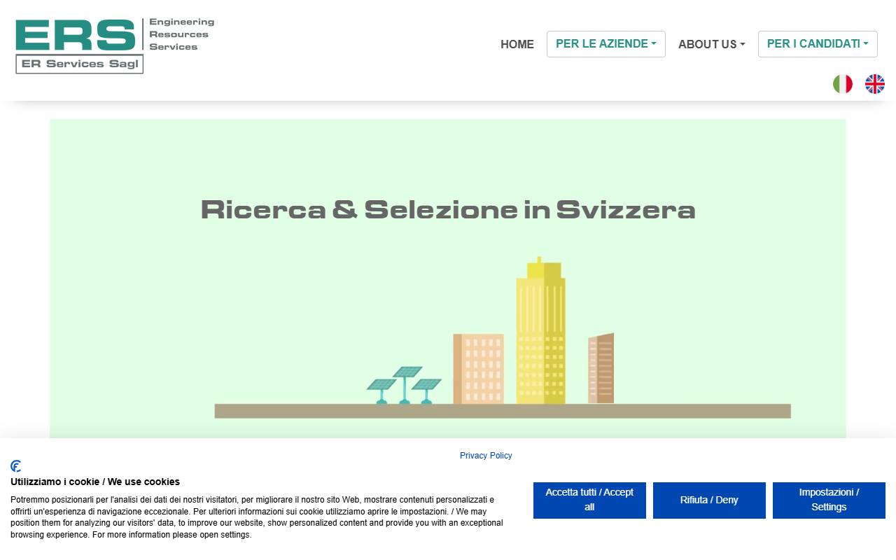 Anteprima del sito: ER Services Sagl