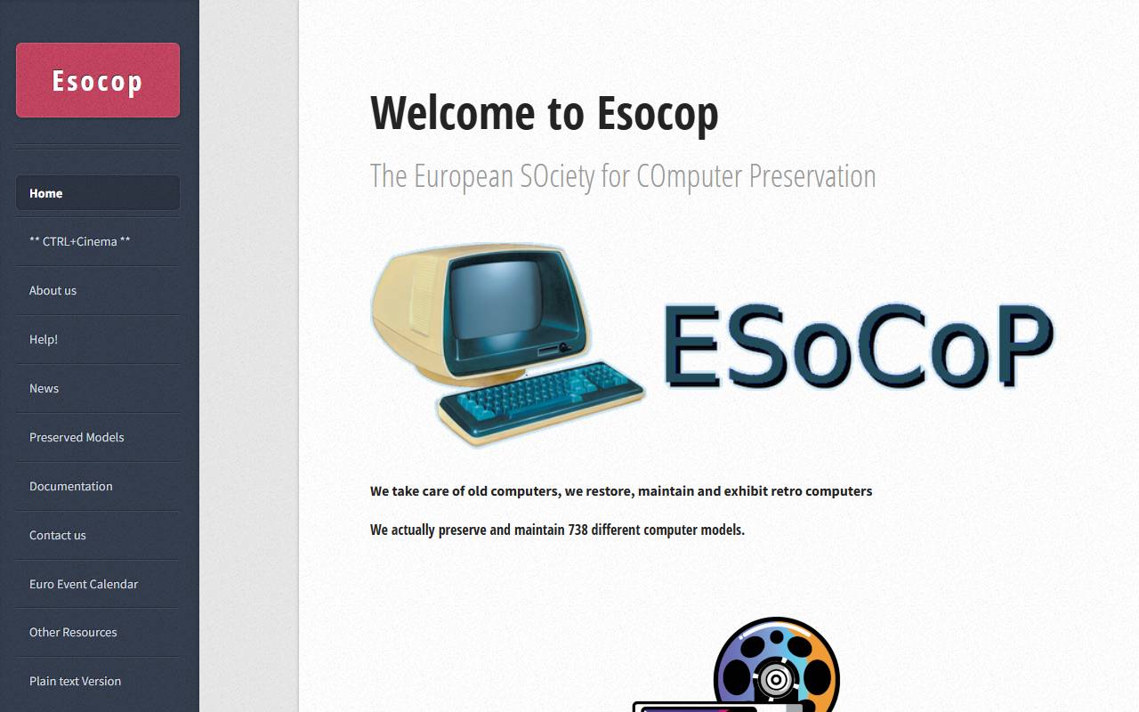 Anteprima del sito: European Society for Computer Preservation