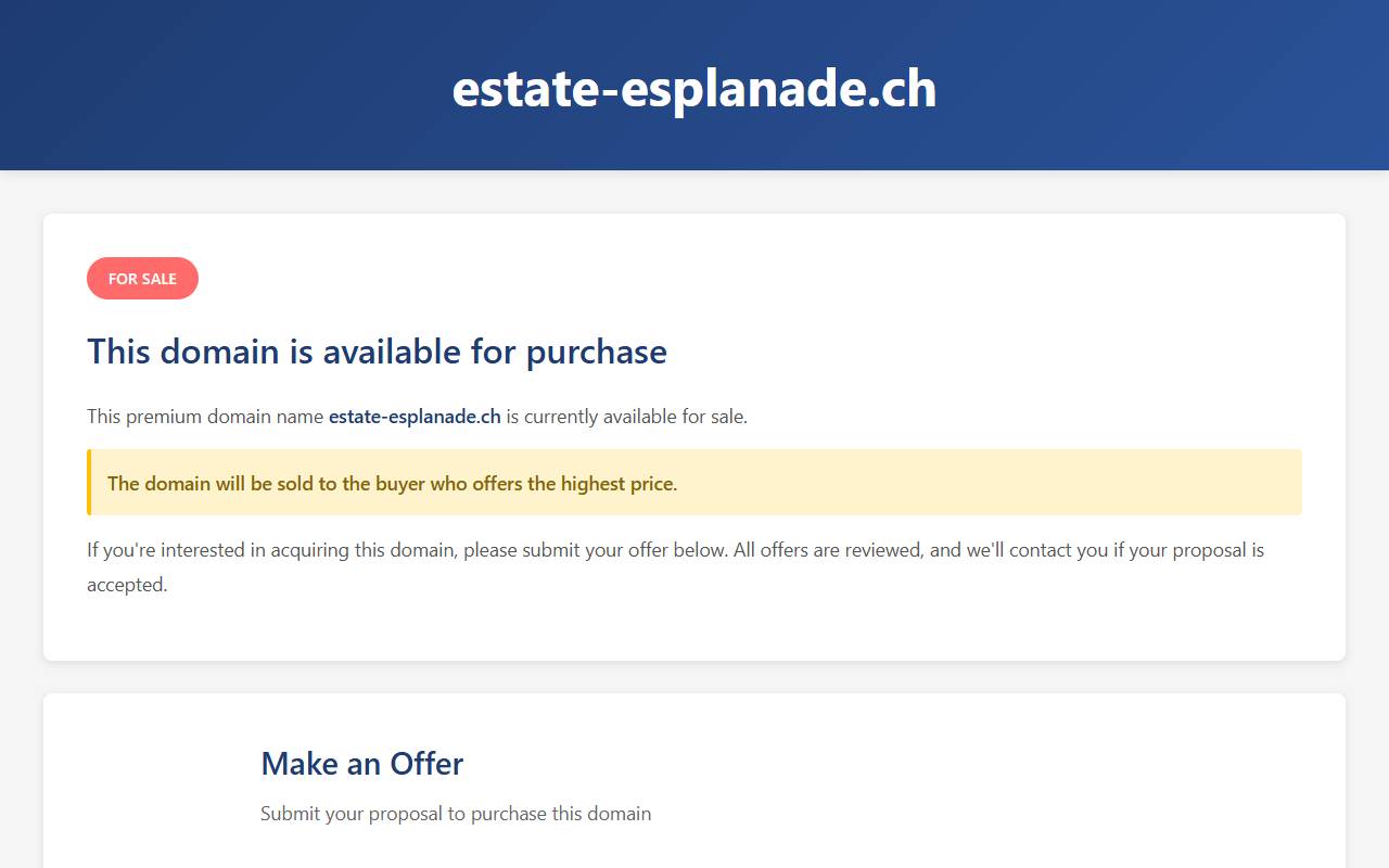 Anteprima del sito: Estate&Esplanade SA
