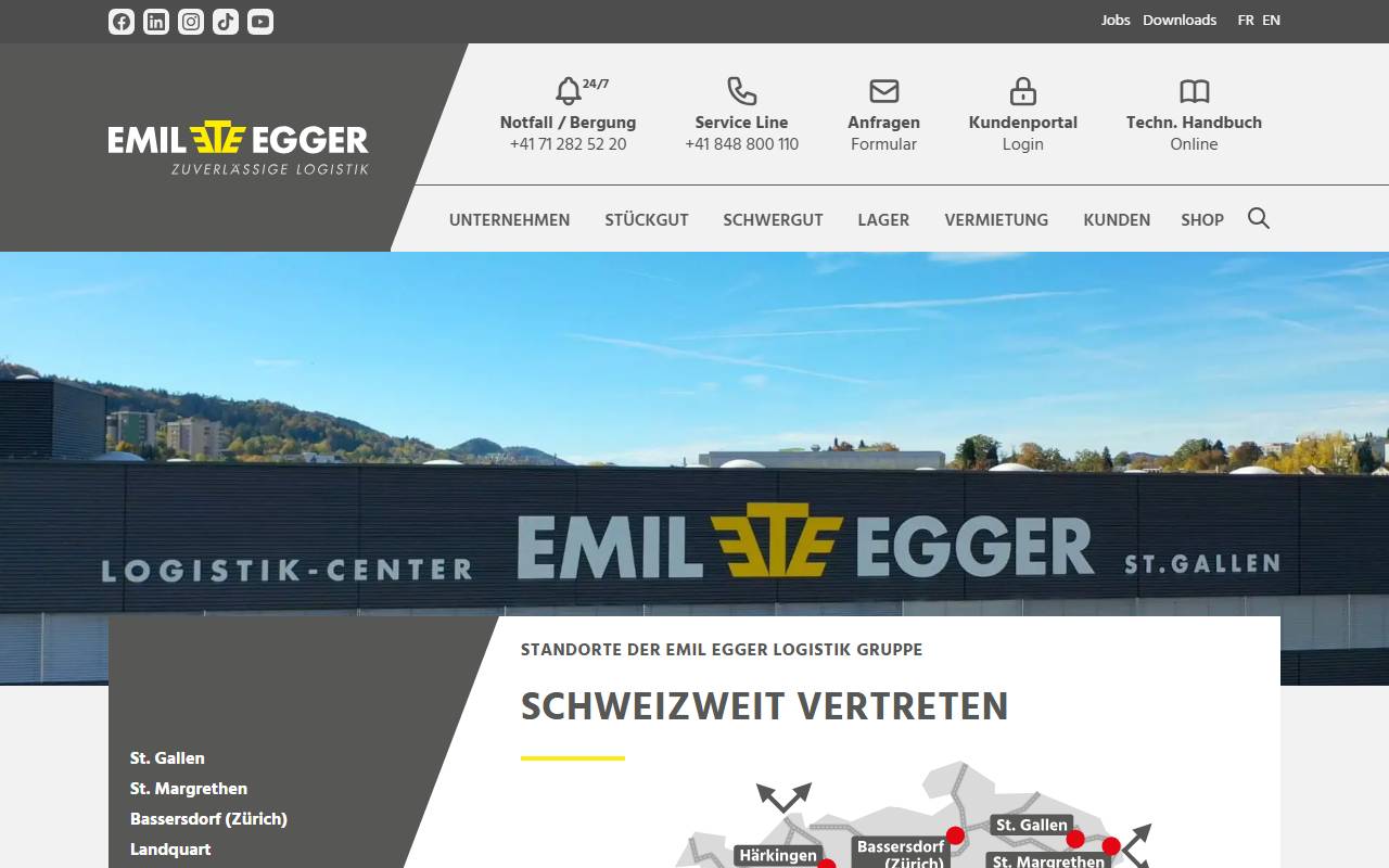 Anteprima del sito: Emil Egger AG