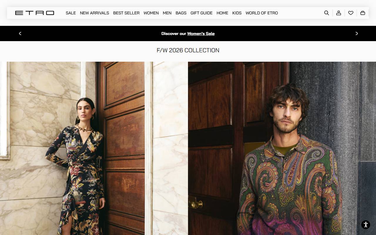 Anteprima del sito: ETRO Fashion Suisse SA