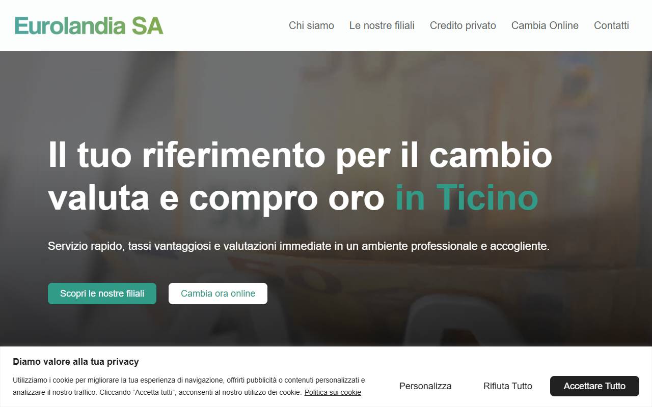 Anteprima del sito: EUROLANDIA SA