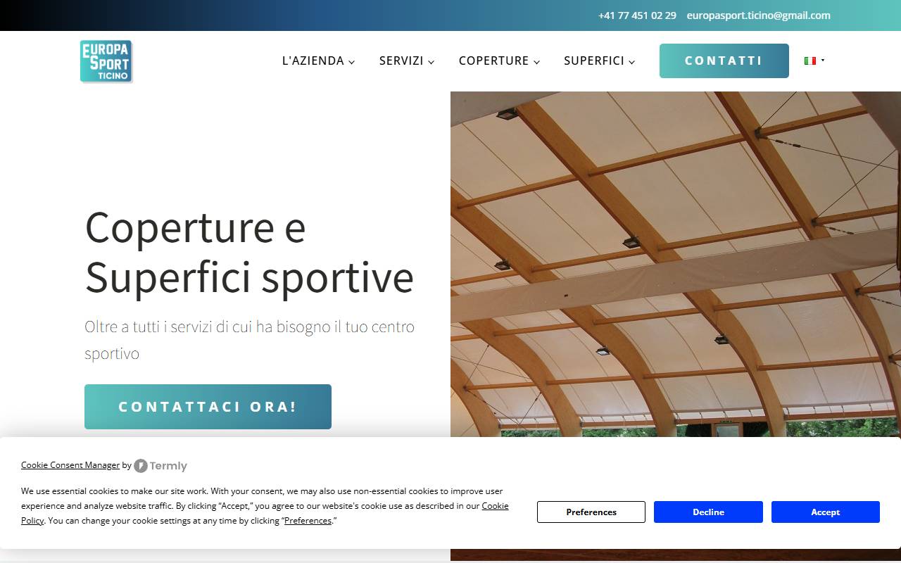 Anteprima del sito: Europasport Ticino di Capatina Sorin Ionut