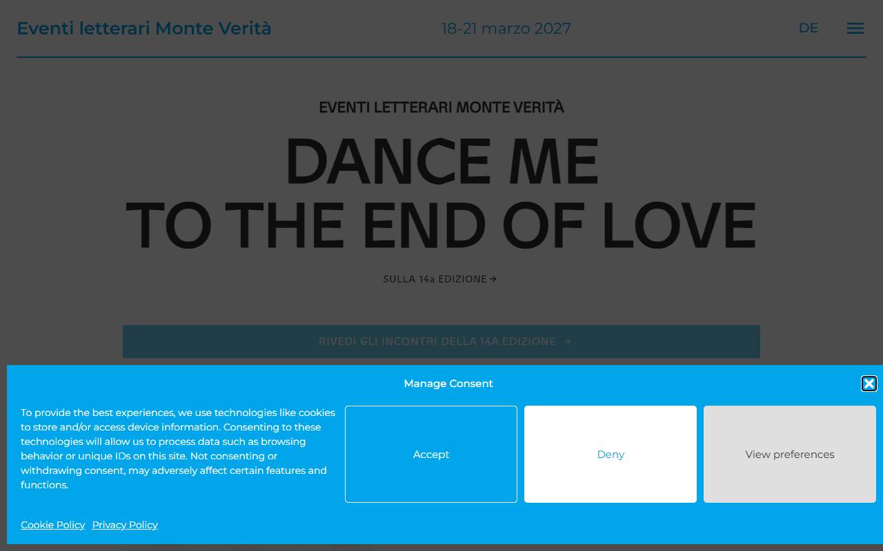 Anteprima del sito: Associazione Eventi Letterari al Monte Verità