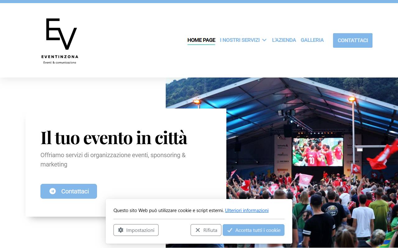 Anteprima del sito: EvenTinzona Snc