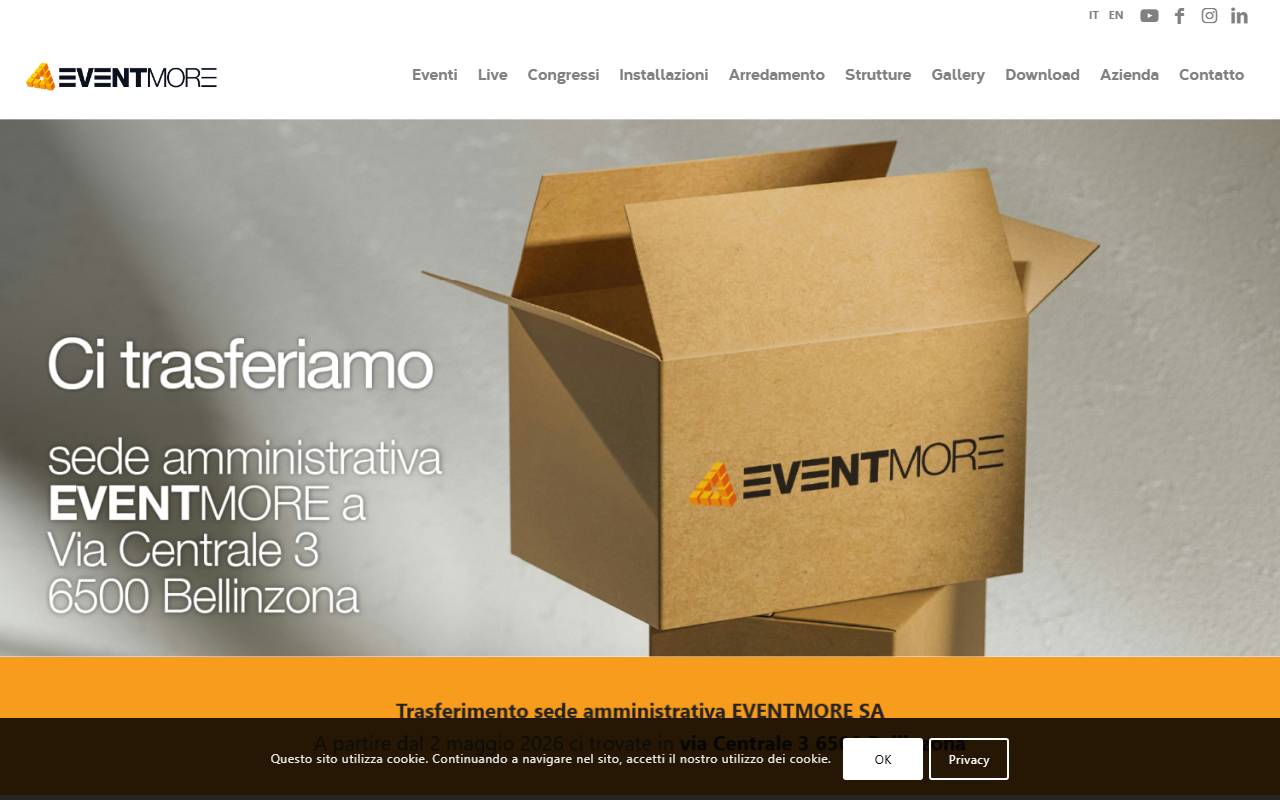 Anteprima del sito: Eventmore SA