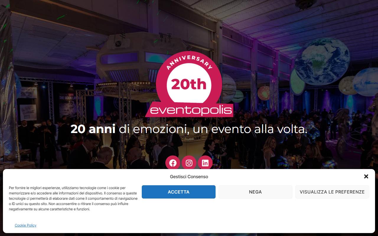 Anteprima del sito: Eventopolis SA