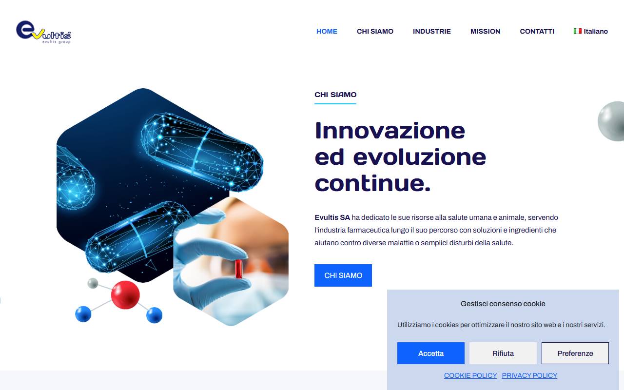 Anteprima del sito: Evultis SA