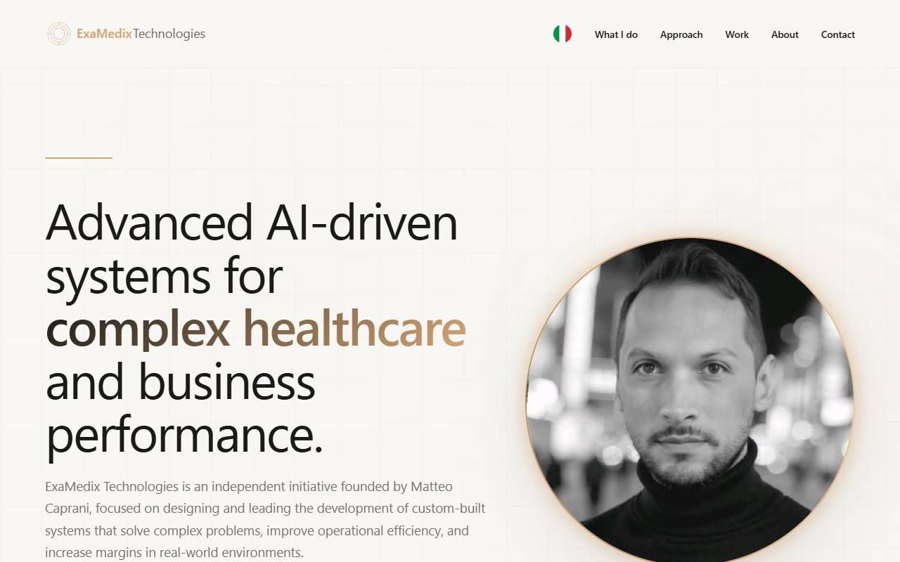 Anteprima del sito: ExamediX Technologies di Matteo Caprani