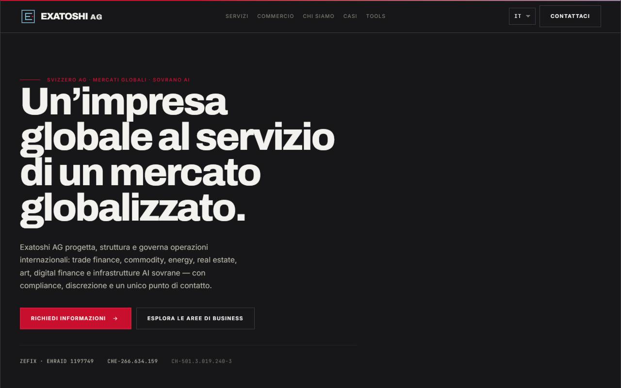 Anteprima del sito: Exatoshi AG