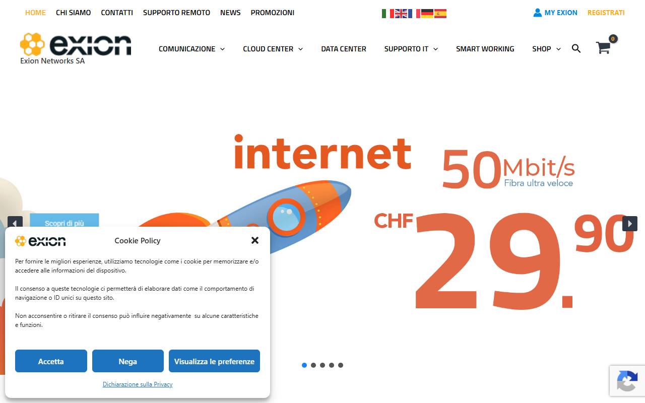 Anteprima del sito: Exion Networks SA