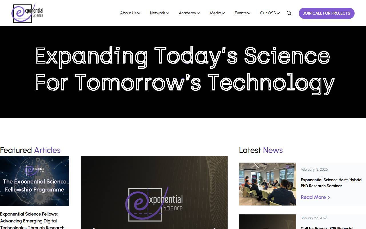 Anteprima del sito: Exponential Science Foundation