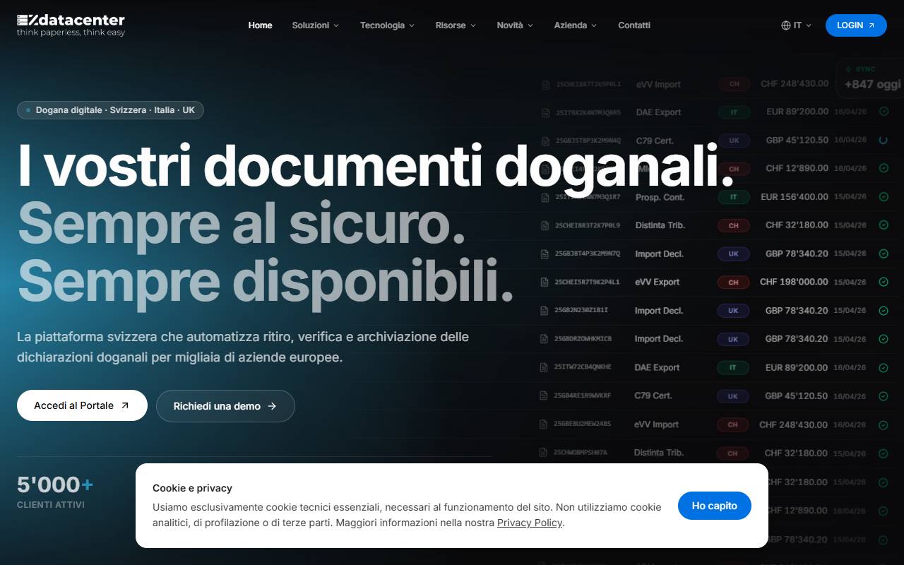 Anteprima del sito: EZDatacenter SA