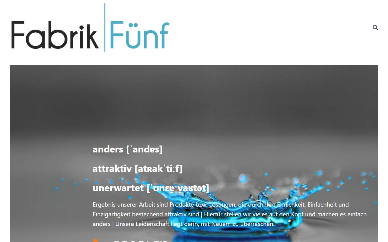 Anteprima del sito: Fabrik Fünf GmbH