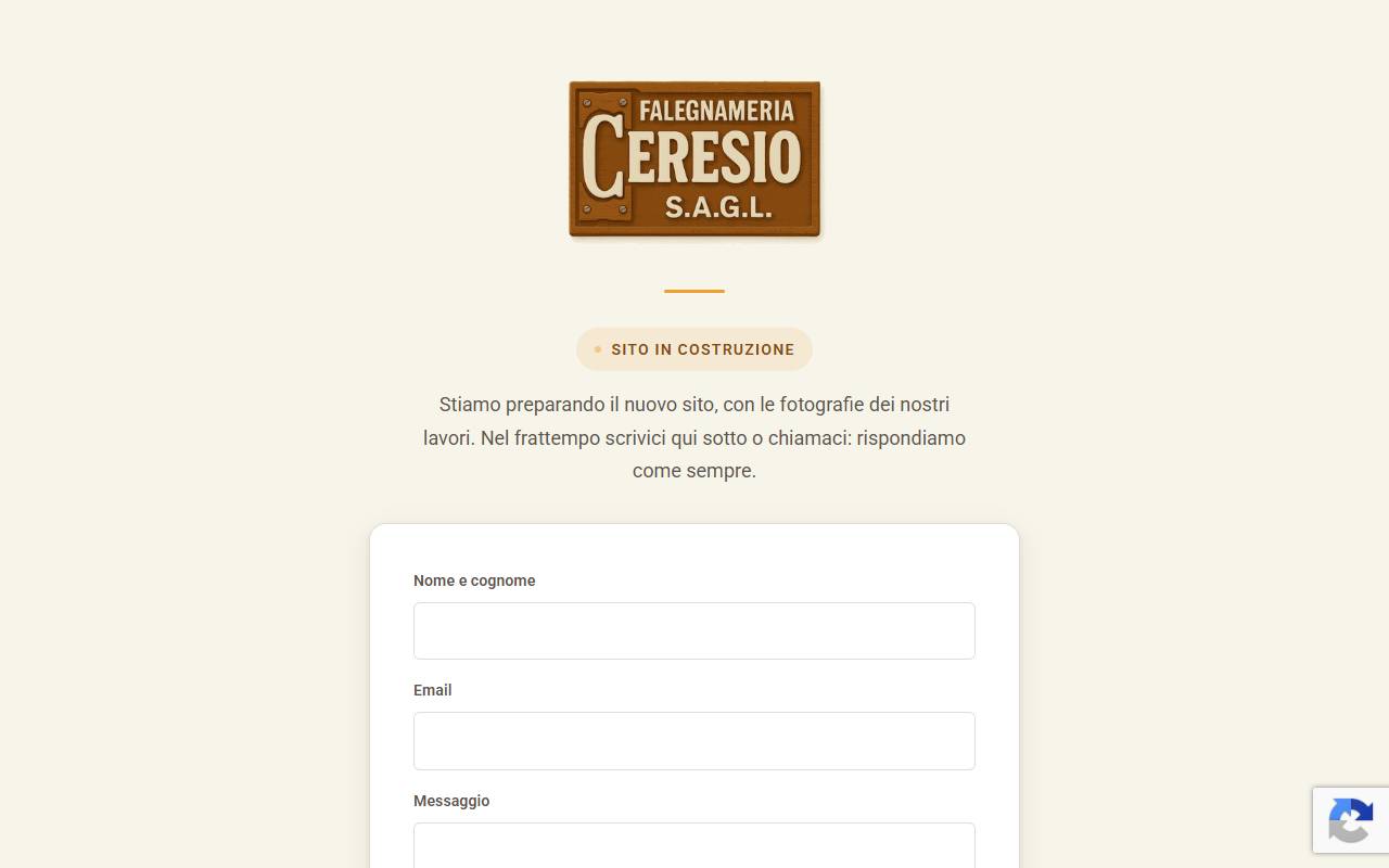 Anteprima del sito: Falegnameria Ceresio Sagl