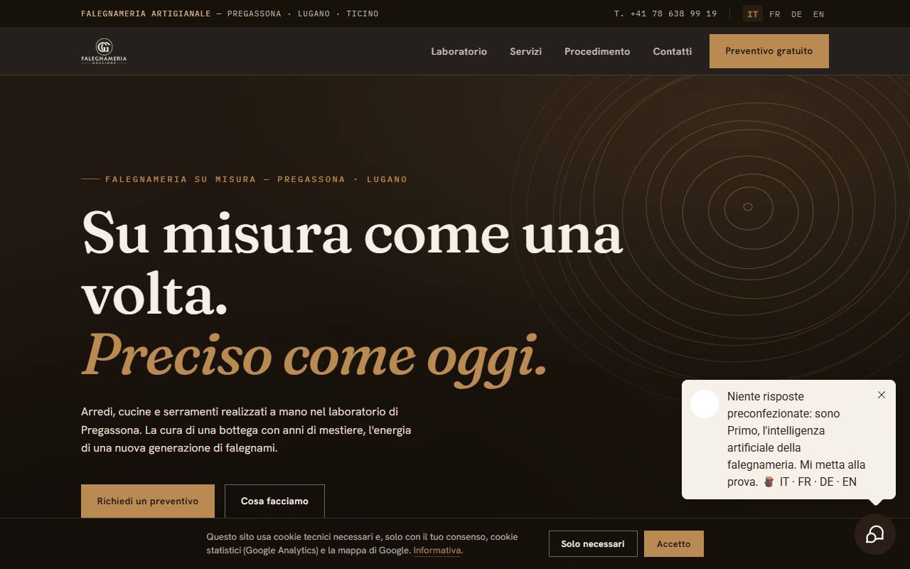Anteprima del sito: Falegnameria Guccione