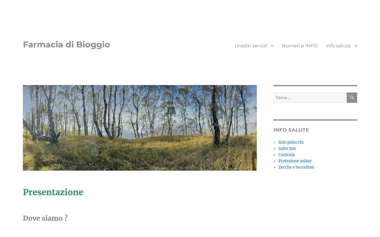 Anteprima del sito: Farmacia di Bioggio di Luca Sciaroni